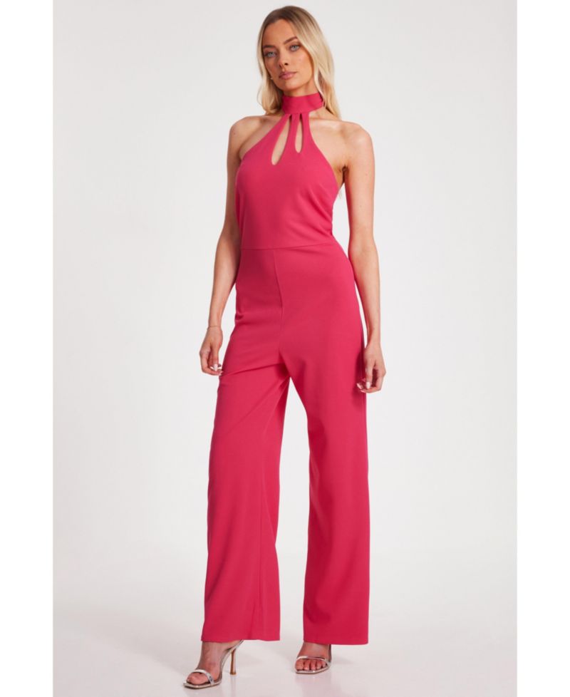 Women's Scuba Crepe Halterneck Jumpsuit