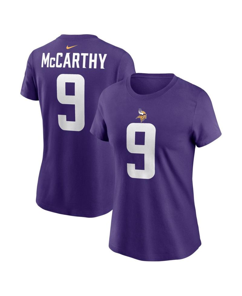 Women's J.J. McCarthy Purple Minnesota Vikings 2024 NFL Draft First Round Pick Name & Number T-Shirt