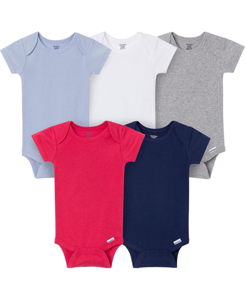 Baby Neutral 0-24M 5-Pack Short Sleeve Bodysuits