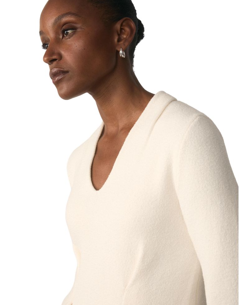 Women's Roveta Peplum V-Neck Long-Sleeve Cotton-Blend Top