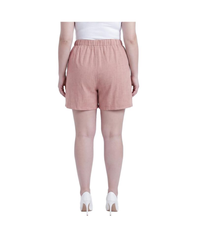 Plus Size Elastic Waist Shorts with Inseam 6