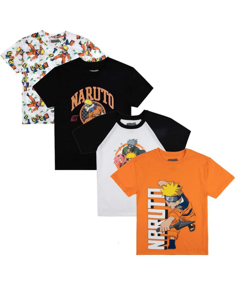 Little Boys Uzumaki Crew Neck Short Sleeve 4pk Tees-Small