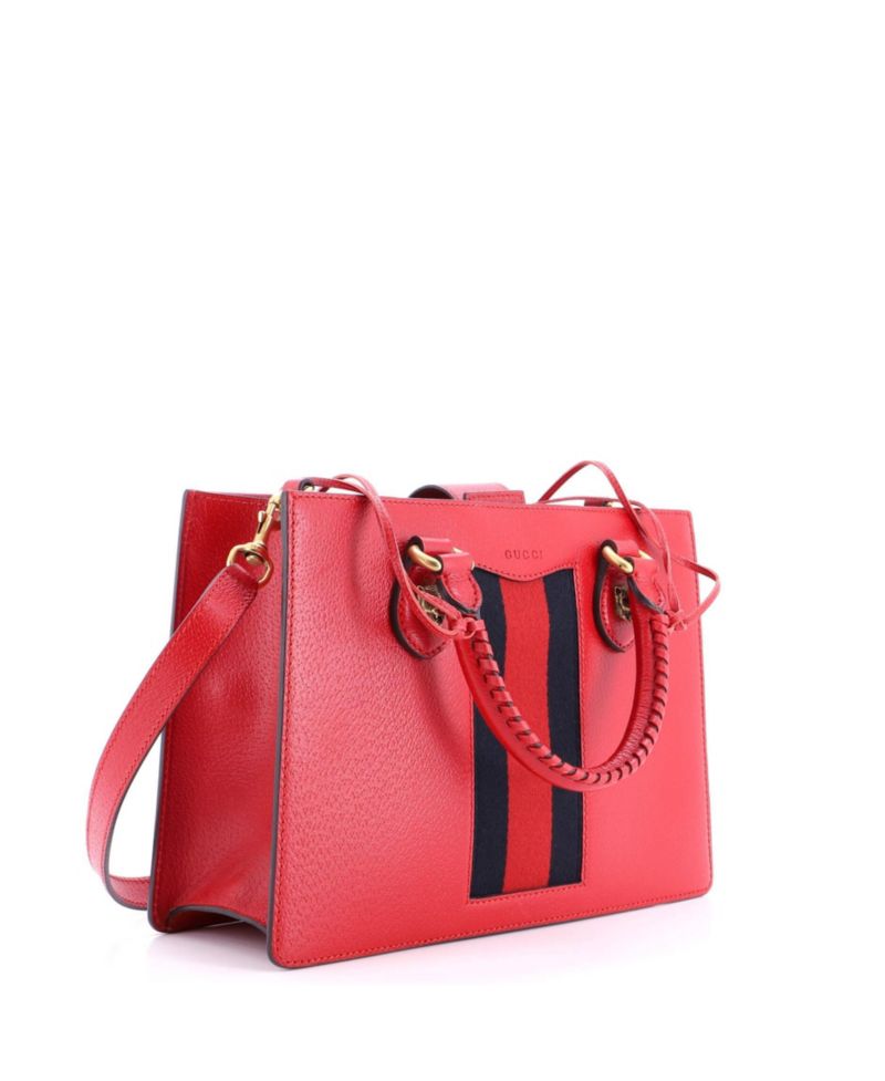 Medium Animalier Web Top Handle Tote Leather