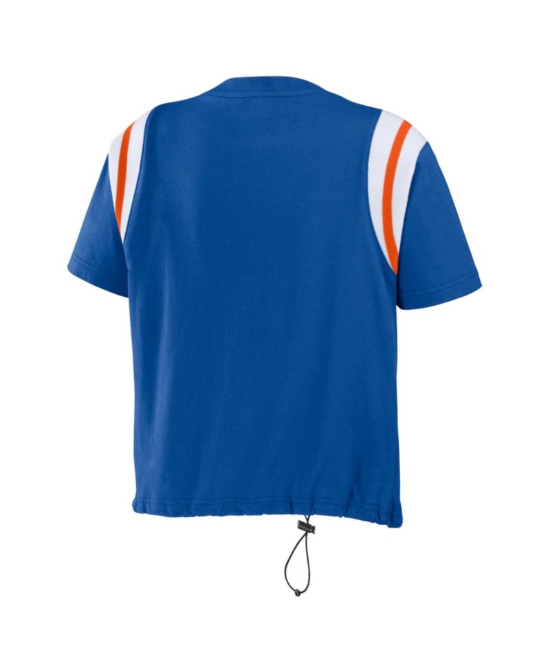 Women's Royal New York Mets Cinched Color Block T-Shirt