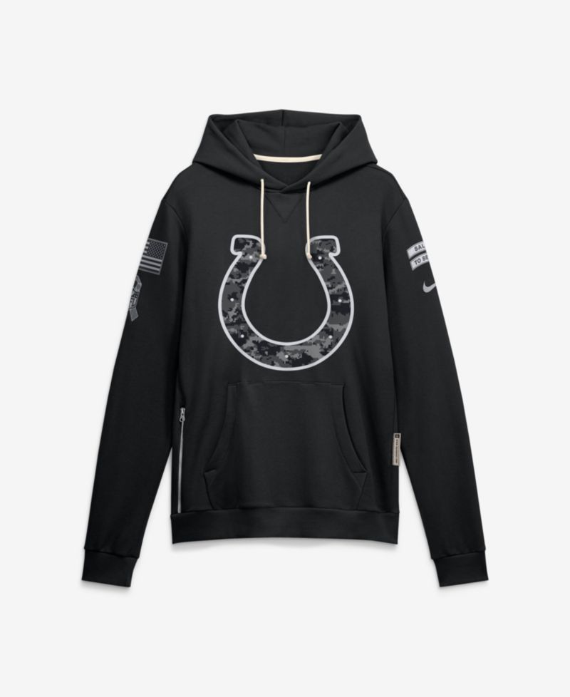 Men's Black Indianapolis Colts 2026 Salute to Service Sideline Pullover Hoodie