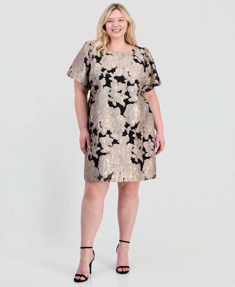Plus Size Jacquard Sheath Dress