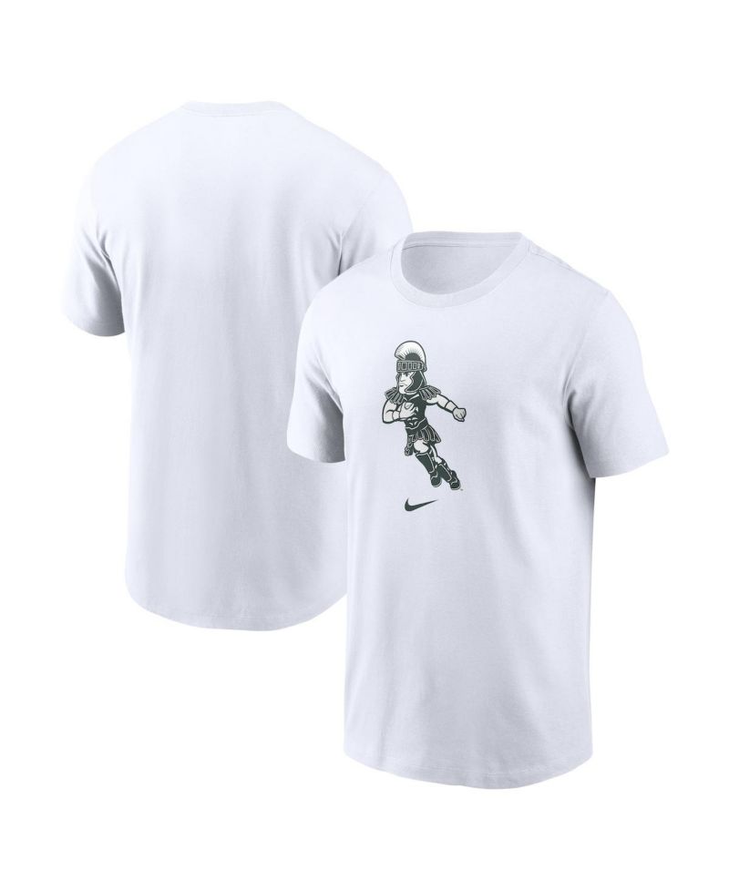 Men's White Michigan State Spartans Football Sparty Sport T-Shirt