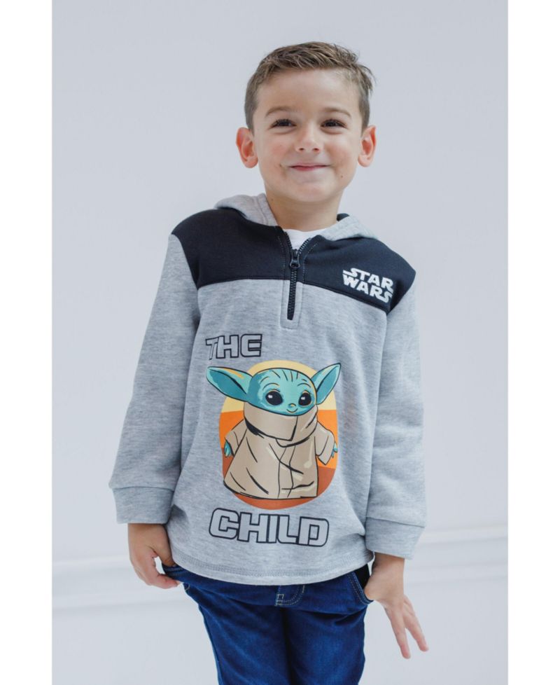 Boys The Mandalorian The Child Fleece Half Zip Hoodie