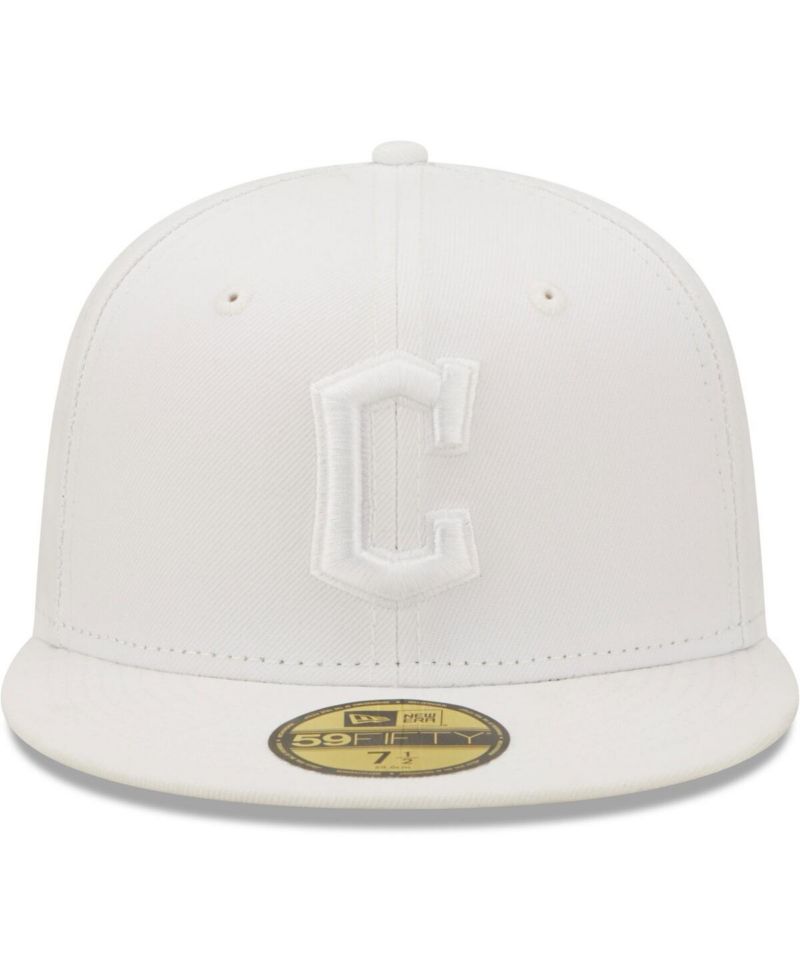 Men's Cleveland Guardians White on White 59FIFTY Fitted Hat