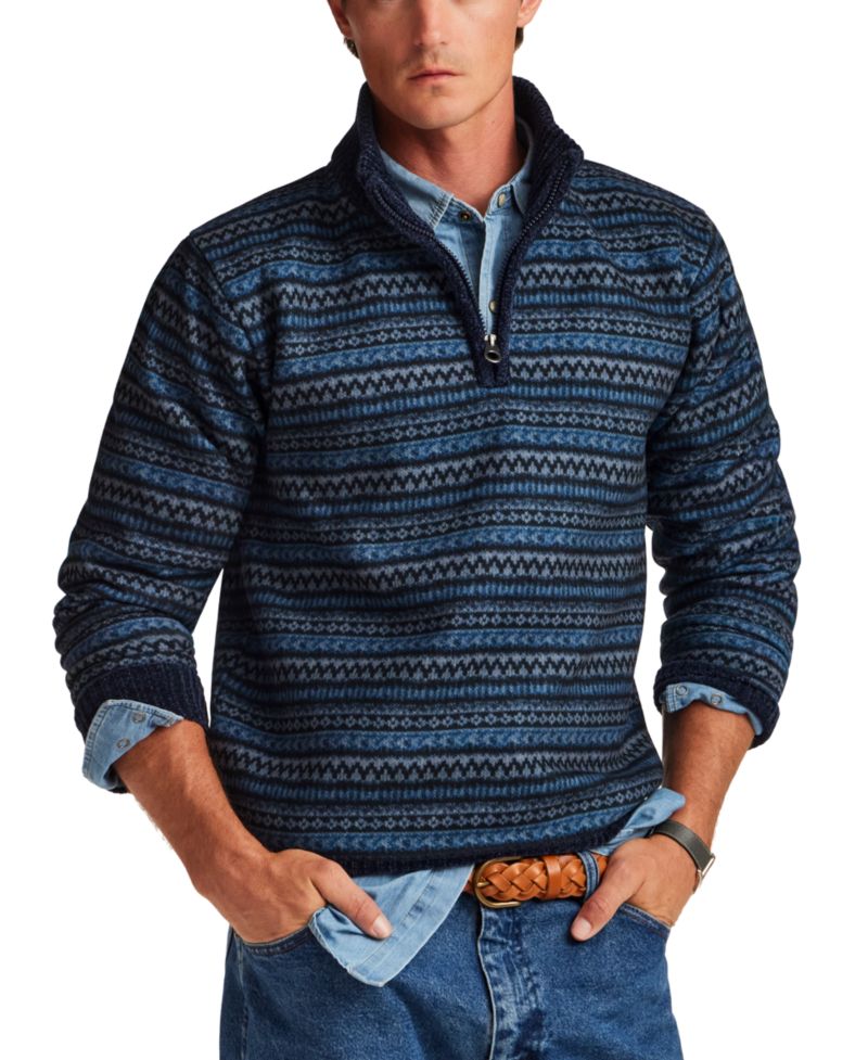 Men's Chenille Nordic Quarter-Zip Sweater