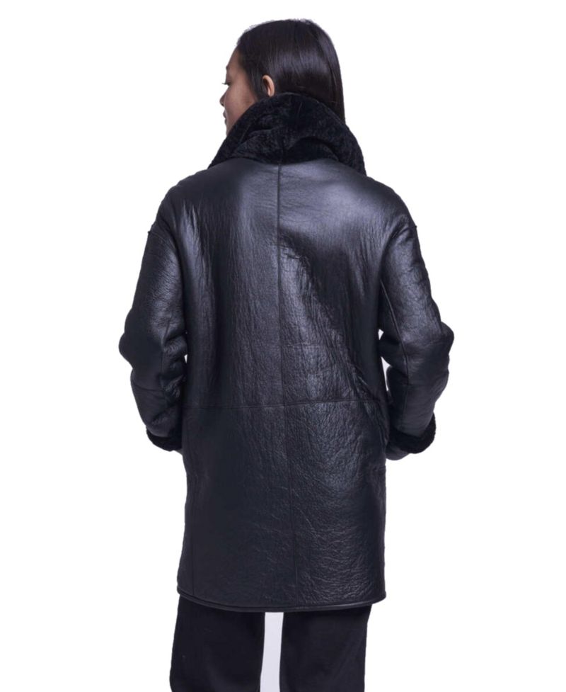 Women's Reversible Oversized Genuine Shearling Coat