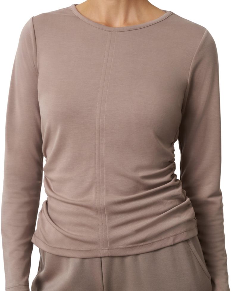 Women's Side Shirred Crew Neck Top