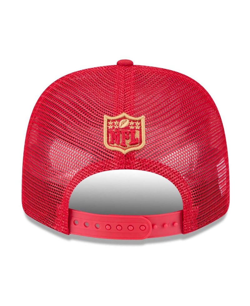 Men's Scarlet San Francisco 49ers 80th Anniversary Side Patch 9SEVENTY Trucker Adjustable Hat