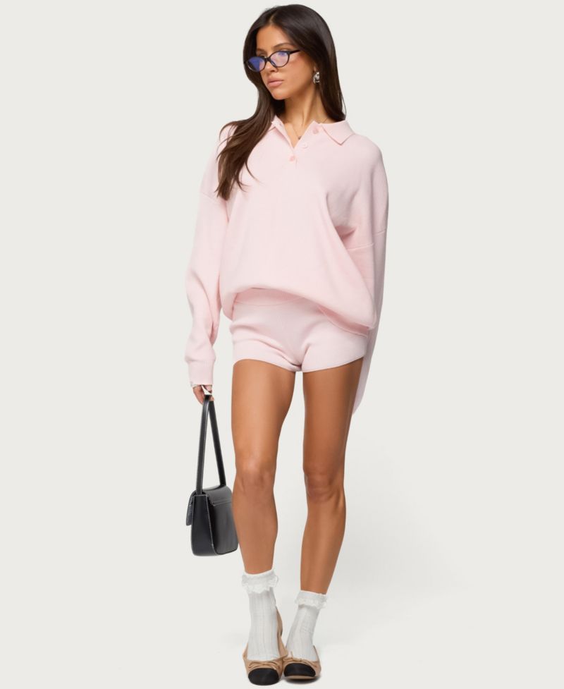Women's Lorie Mid Rise Ribbed Knit Shorts