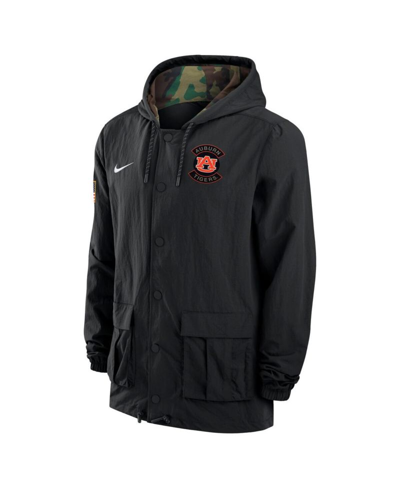 Men's Black Auburn Tigers 2025 NCAA Military Appreciation Full-Snap Jacket