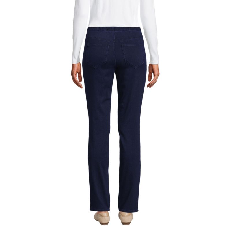 Petite Starfish Mid Rise Knit Denim Straight Jeans