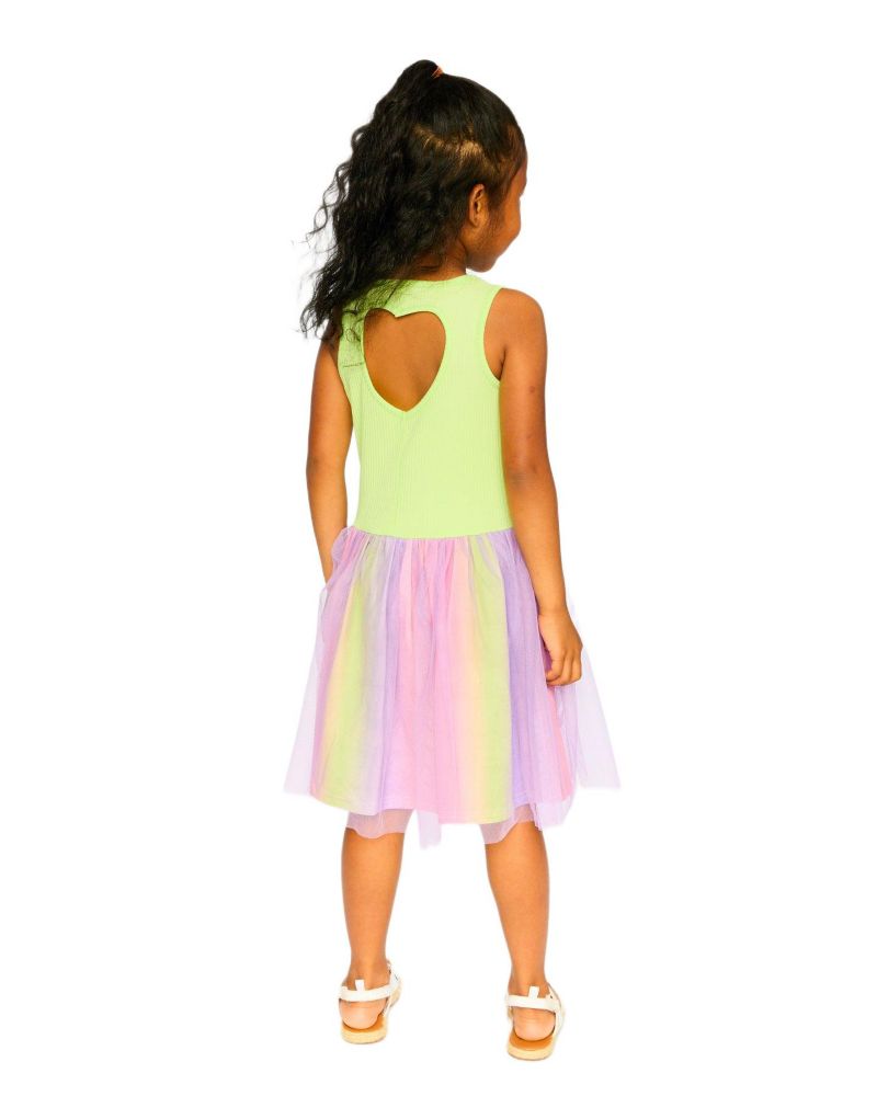 Big Girls Sleeveless Bi-Material Dress