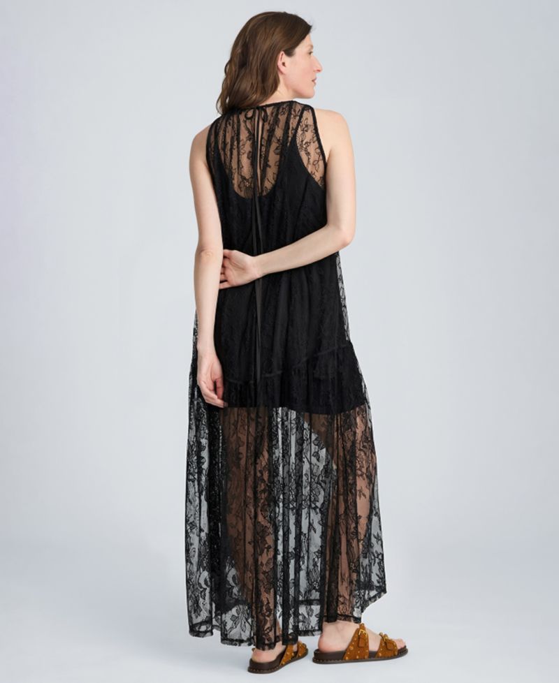 Women's Lace Halter Neck Maxi Dress