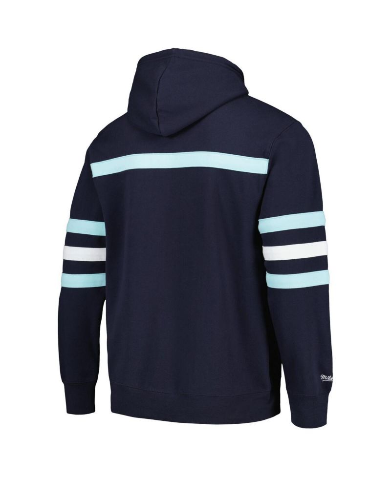 Men's Deep Sea Blue Seattle Kraken Head Coach Pullover Hoodie