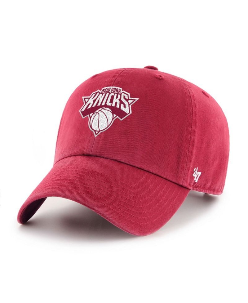 Men's and Women's '47 Dark Red New York Knicks Color Pack Clean Up Adjustable Hat