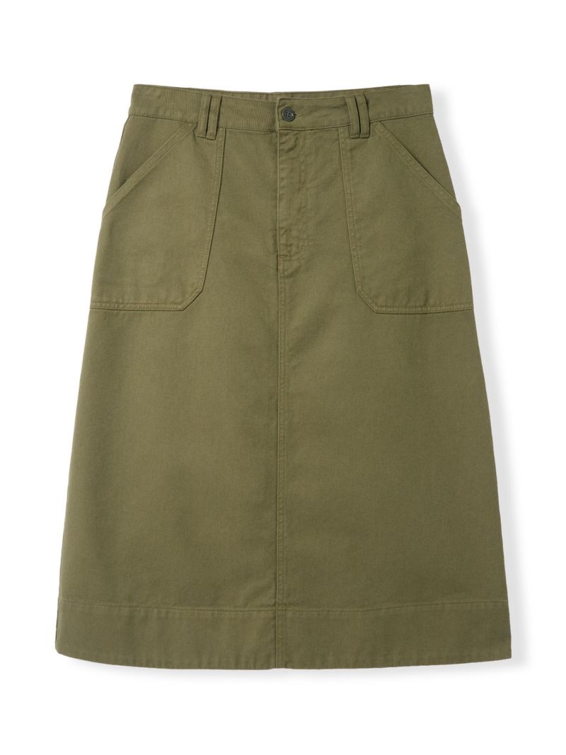 Women's Cotton Twill Midi Skirt