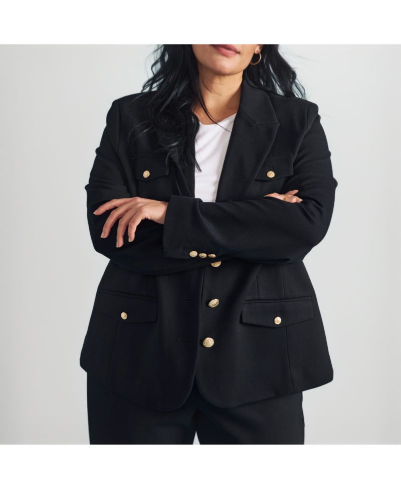 Plus Size 4 Pocket Ponte Blazer