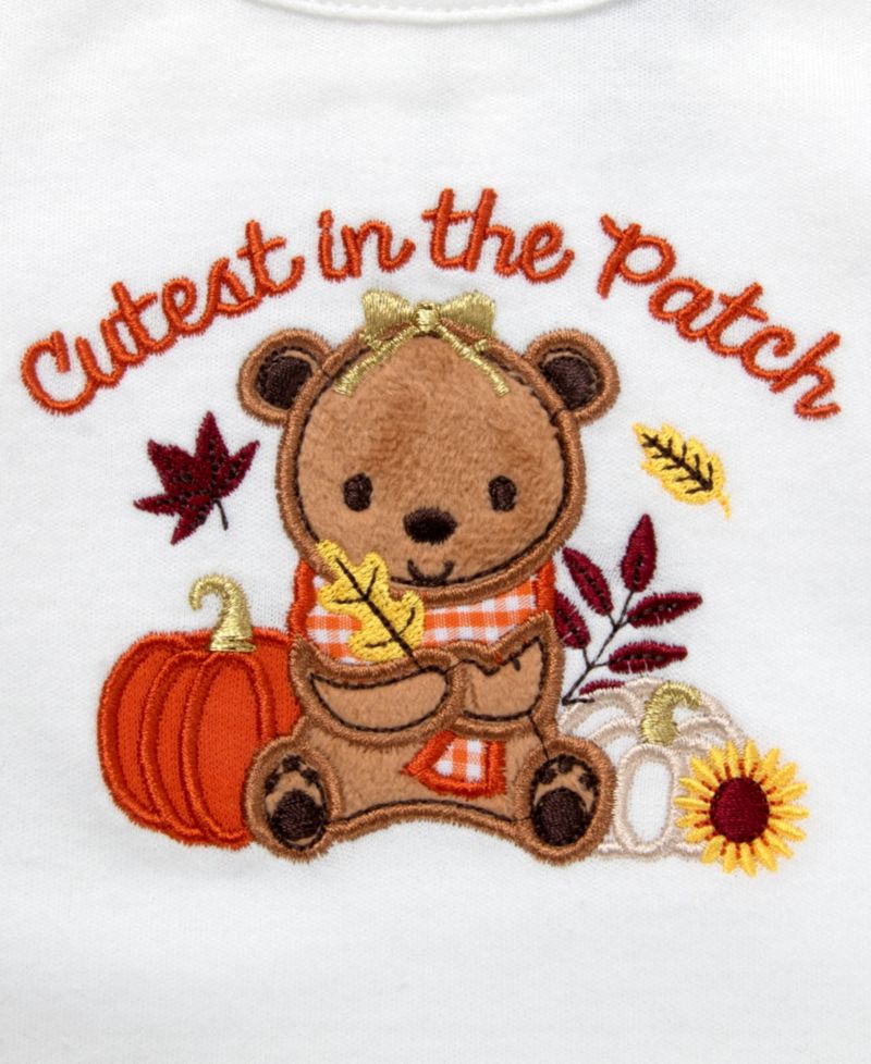 Baby Girls' Cutest in the Patch Long-sleeve Pumpkin-Print Bodysuit and Tutu Set, 4-Piece
