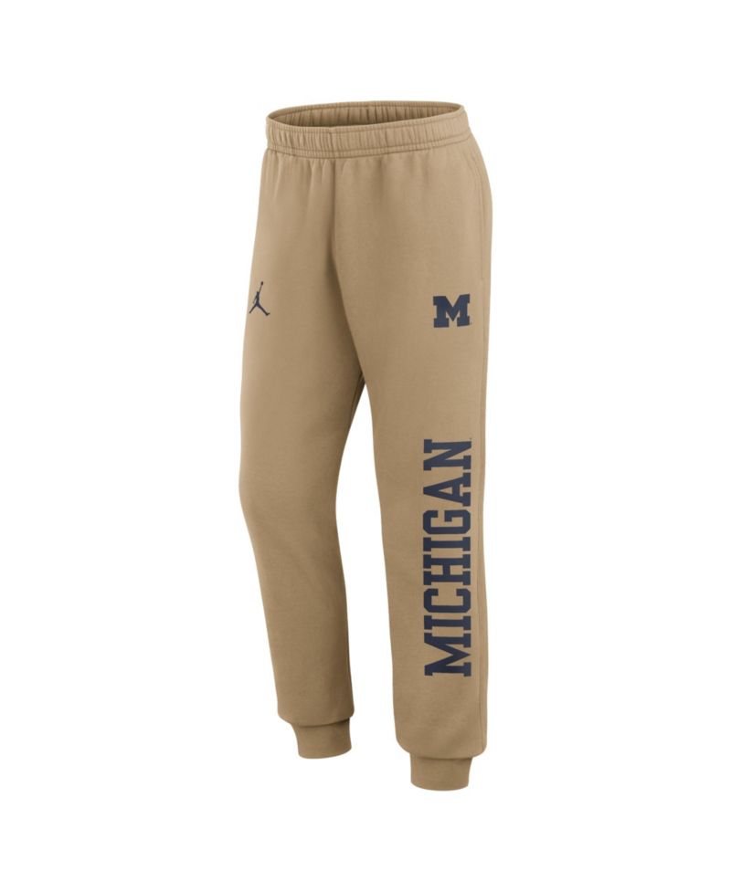 Men's Beige Michigan Wolverines Primetime Club Fleece Joggers