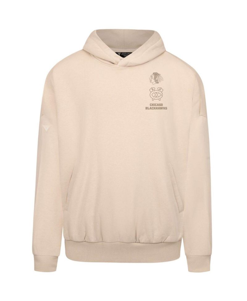 Men's Cream Chicago Blackhawks Contact Stamp Pullover Hoodie