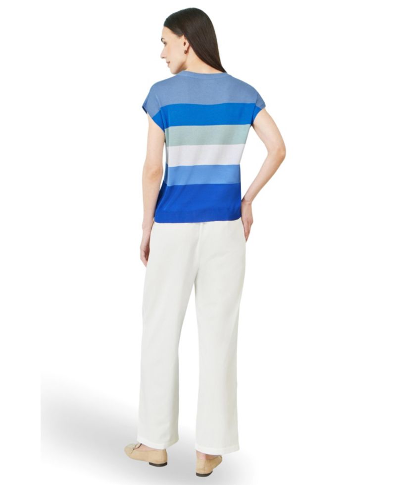 Women's Block Stripe Relaxed Knitted Top