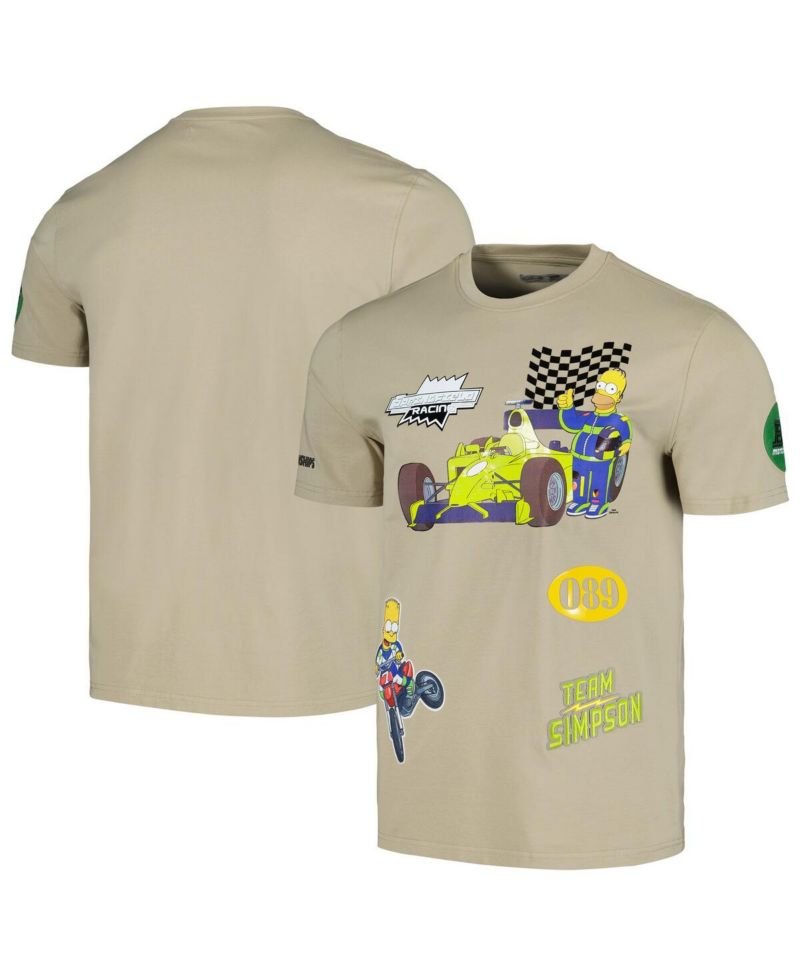 Men's and Women's Khaki The Simpsons Racing T-shirt