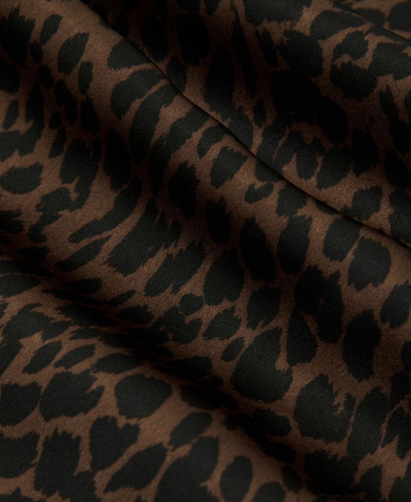 Women's Silk Animal-Print Short-Sleeve Top