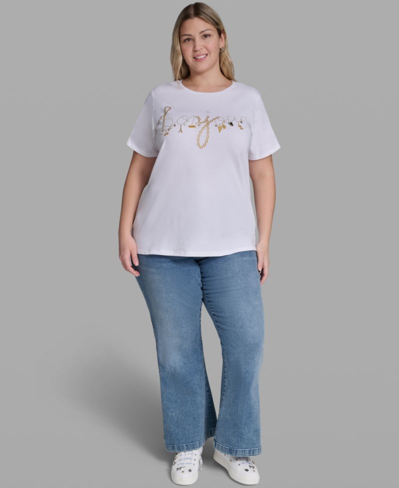Plus Size Script Bonjour T-Shirt