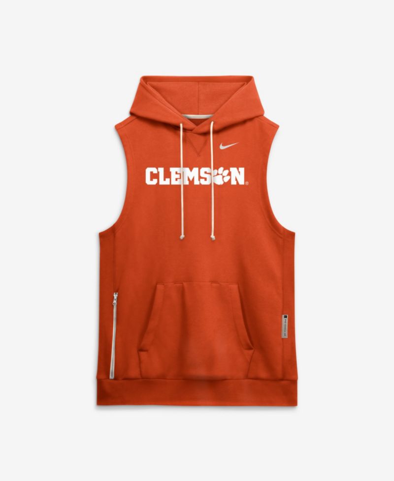 Men's Orange Clemson Tigers 2026 Sideline Sleeveless Dri-FIT Hoodie