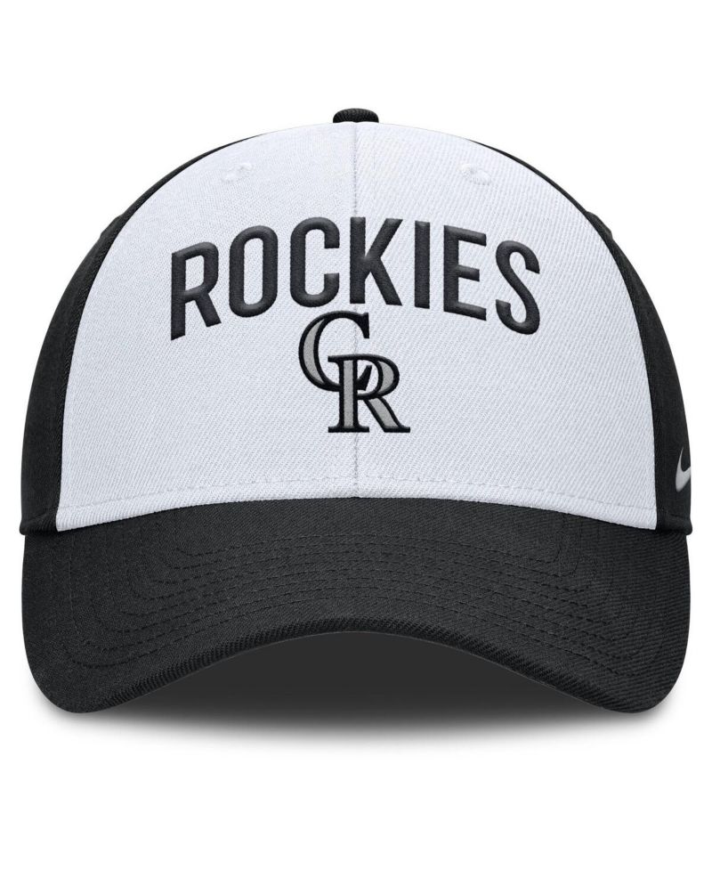 Men's White/Black Colorado Rockies Club Performance Adjustable Hat