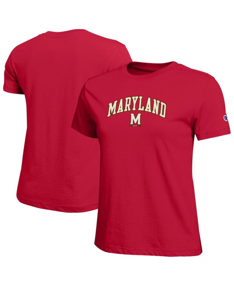 Women's Red Maryland Terrapins Arched Over Logo T-Shirt