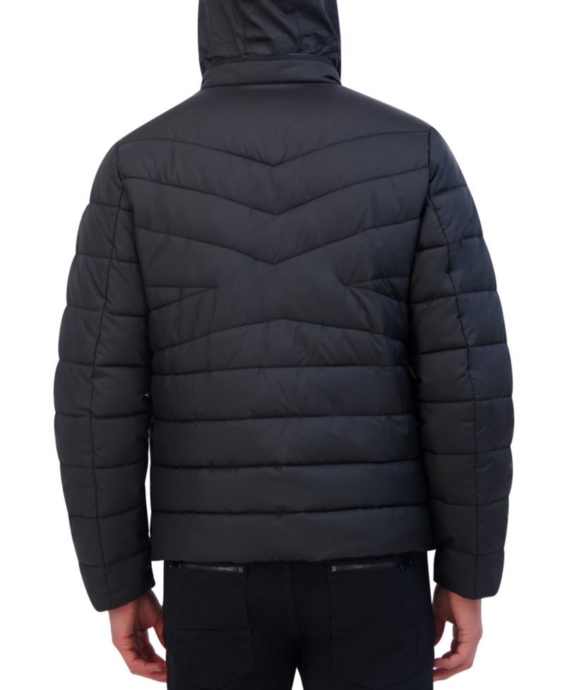Men's Quilted Lightweight Hooded Zip-Front Puffer Jacket