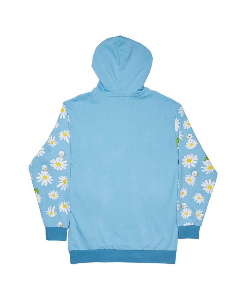 Men's and Women's Light Blue Lilo and Stitch Springtime Daisy Pullover Hoodie