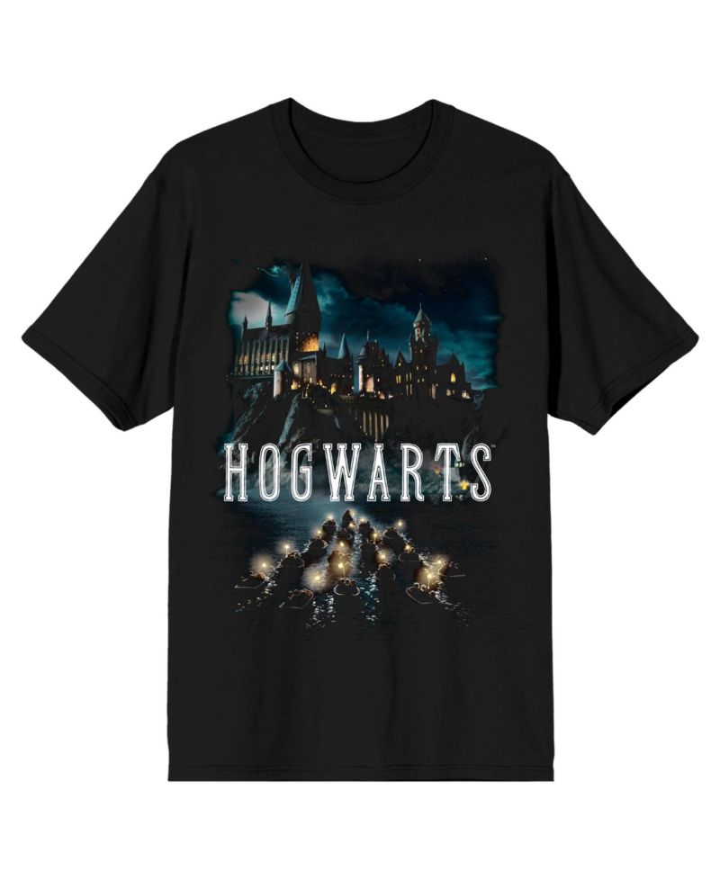 Men's Hogwarts Boats Logo Black Tee Shirt T-Shirt-XS