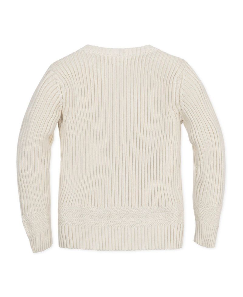 Baby Boys Hope and Henry Long Sleeve Herringbone Detail Crew Neck Pullover Sweater