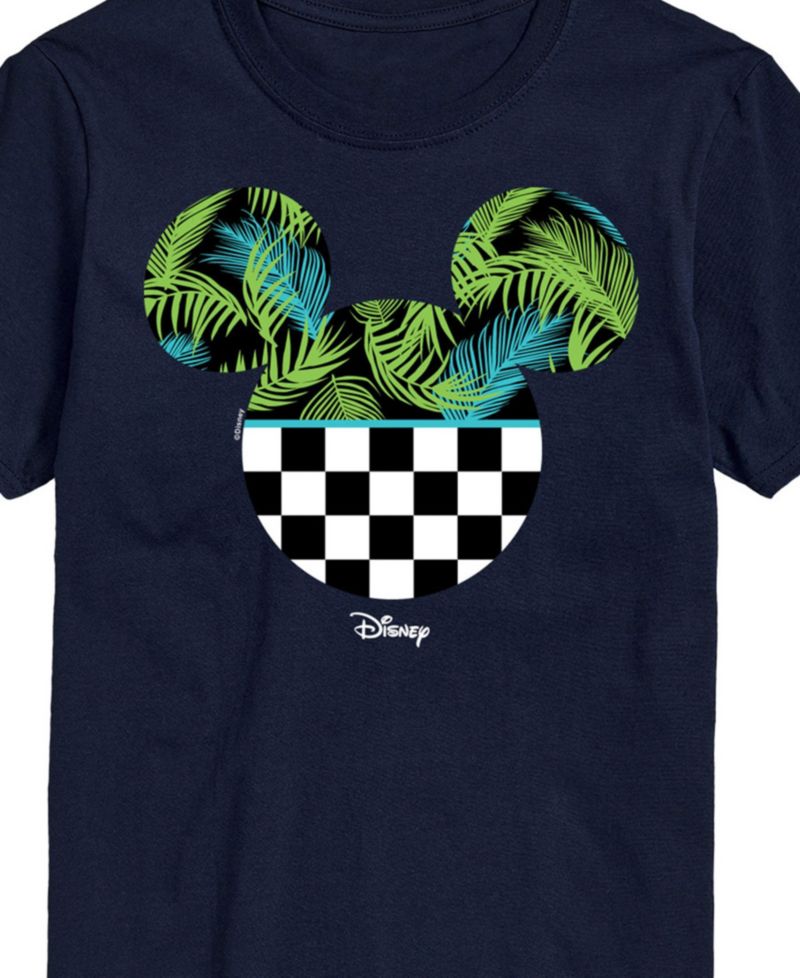 Men's Disney Mickey Checkered Palm Head Short Sleeve T-Shirt