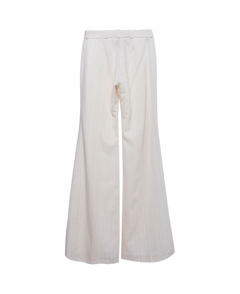 Women's Striped Twill Wide Leg Trousers