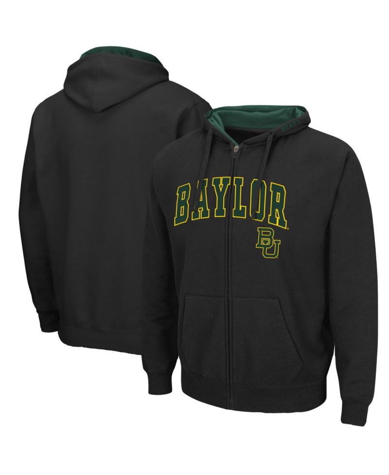 Men's Black Baylor Bears Arch Logo 3.0 Full-Zip Hoodie