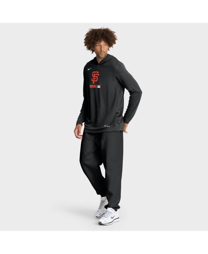 Men's Black San Francisco Giants Authentic Collection Dri-FIT Long Sleeve Hooded T-Shirt