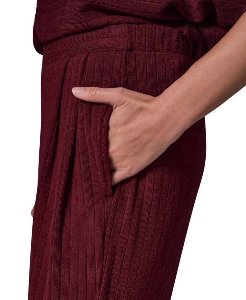 Women's Brushed-Rib High-Waist Wide-Leg Pants