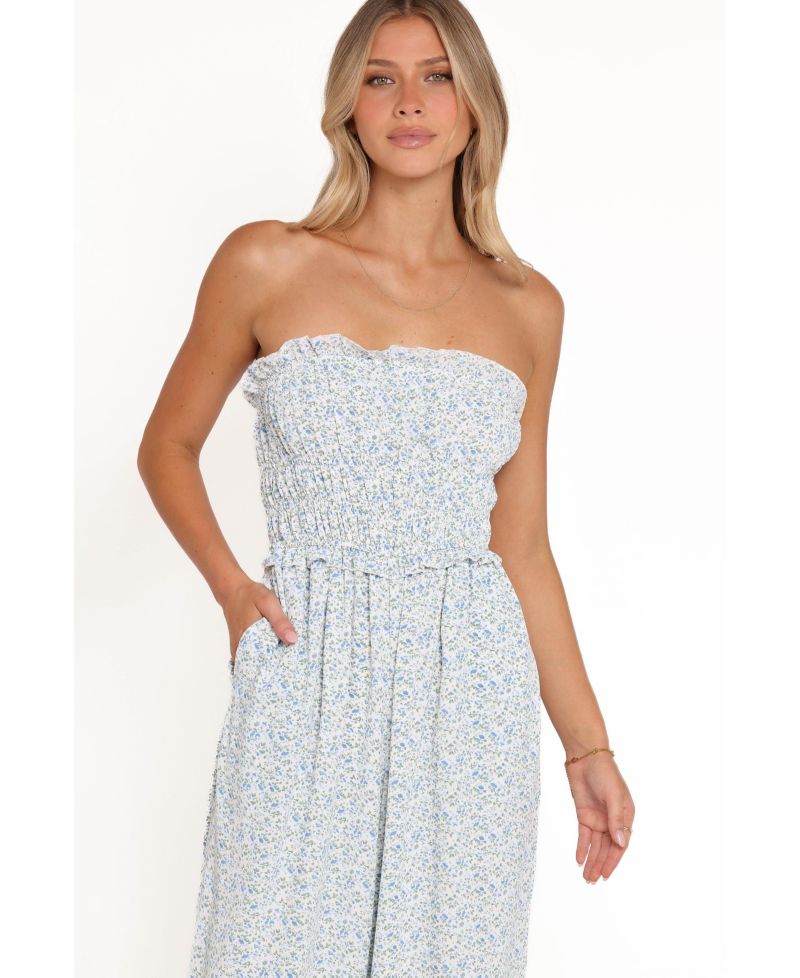 Women's Yulissa Strapless Floral Wide-Leg Jumpsuit