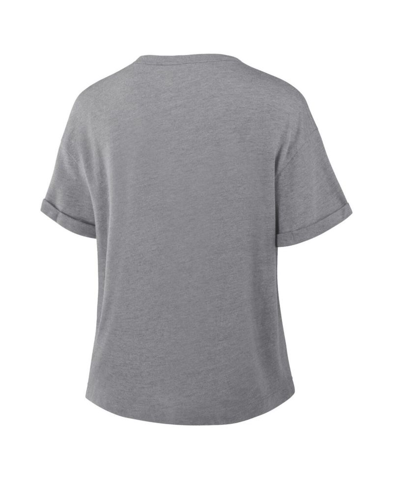 Women's Heather Gray Las Vegas Raiders Swing Pass Tri-Blend Boxy T-Shirt