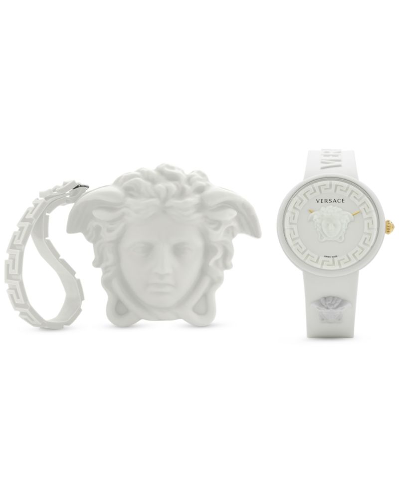 Women's Swiss Medusa Pop White Silicone Strap Watch 39mm