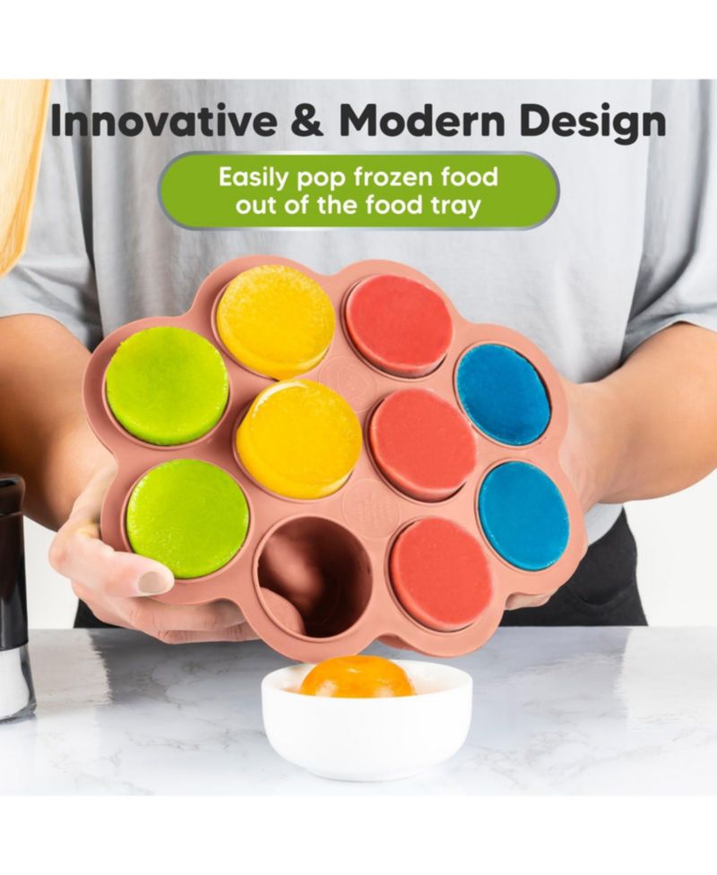 Prep Silicone Baby Food Freezer Tray with Clip-on Lid, 2oz x 10 Silicone Freezer Molds, BPA-Free Baby Food Storage