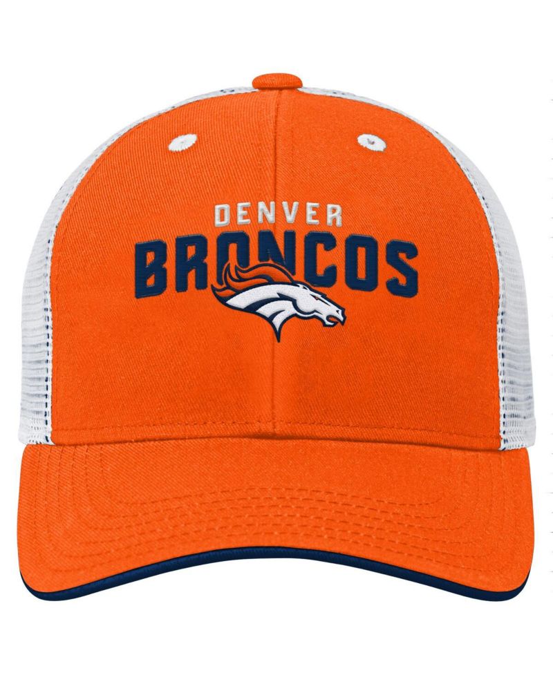 Big Boys and Girls Orange Denver Broncos Core Lockup Trucker Adjustable Hat